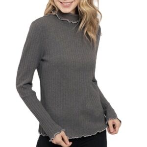 Charcoal Mock Neck Sweater
